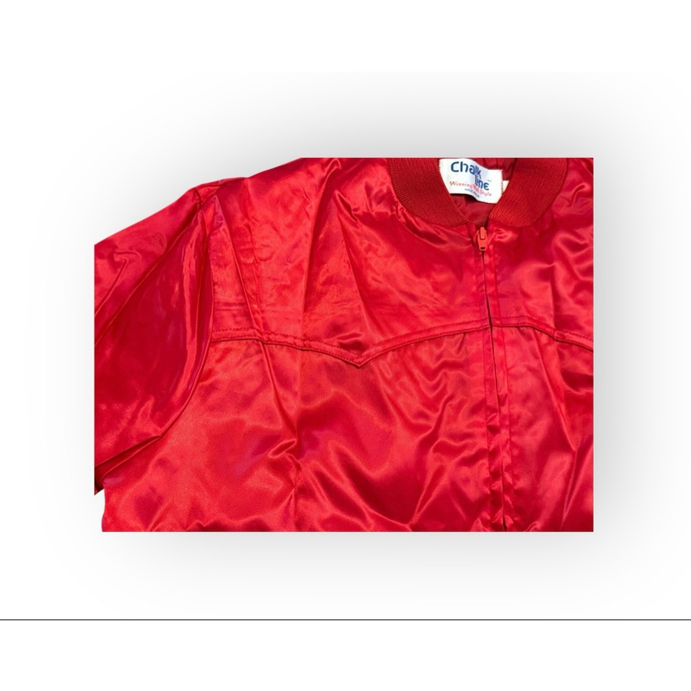 Vtg 80s Chalk Line Men Satin Bomber Jacket Cactus Electric Lawton Oklahoma Sz L​ - Picture 6 of 8
